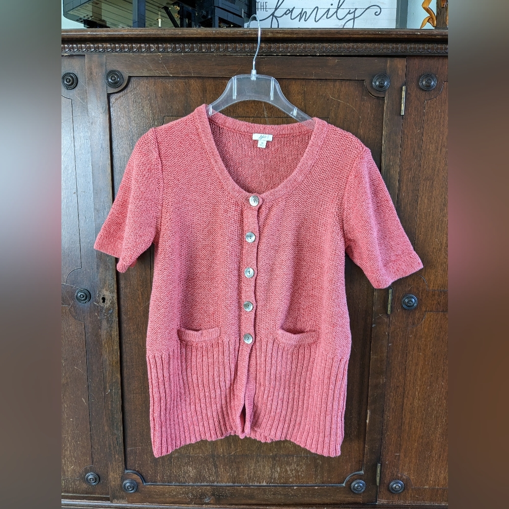 J. Jill Coral Button-Up Cardigan